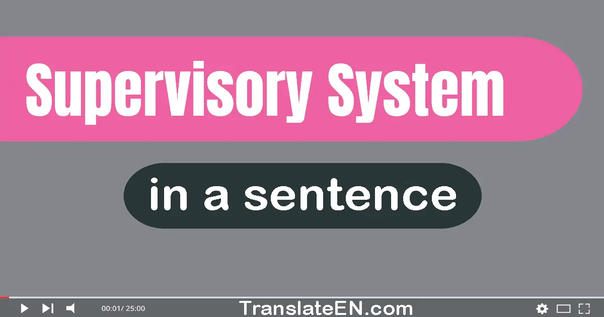 Use "supervisory system" in a sentence | "supervisory system" sentence examples