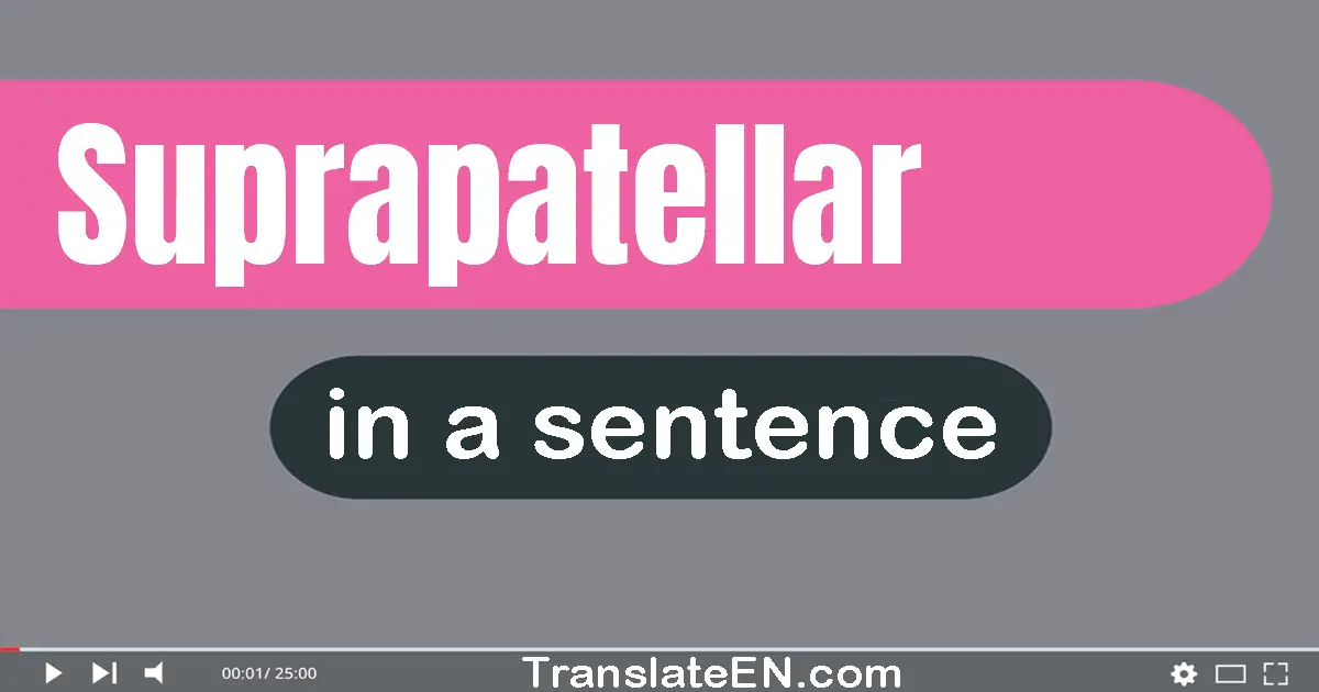 Use "suprapatellar" in a sentence | "suprapatellar" sentence examples
