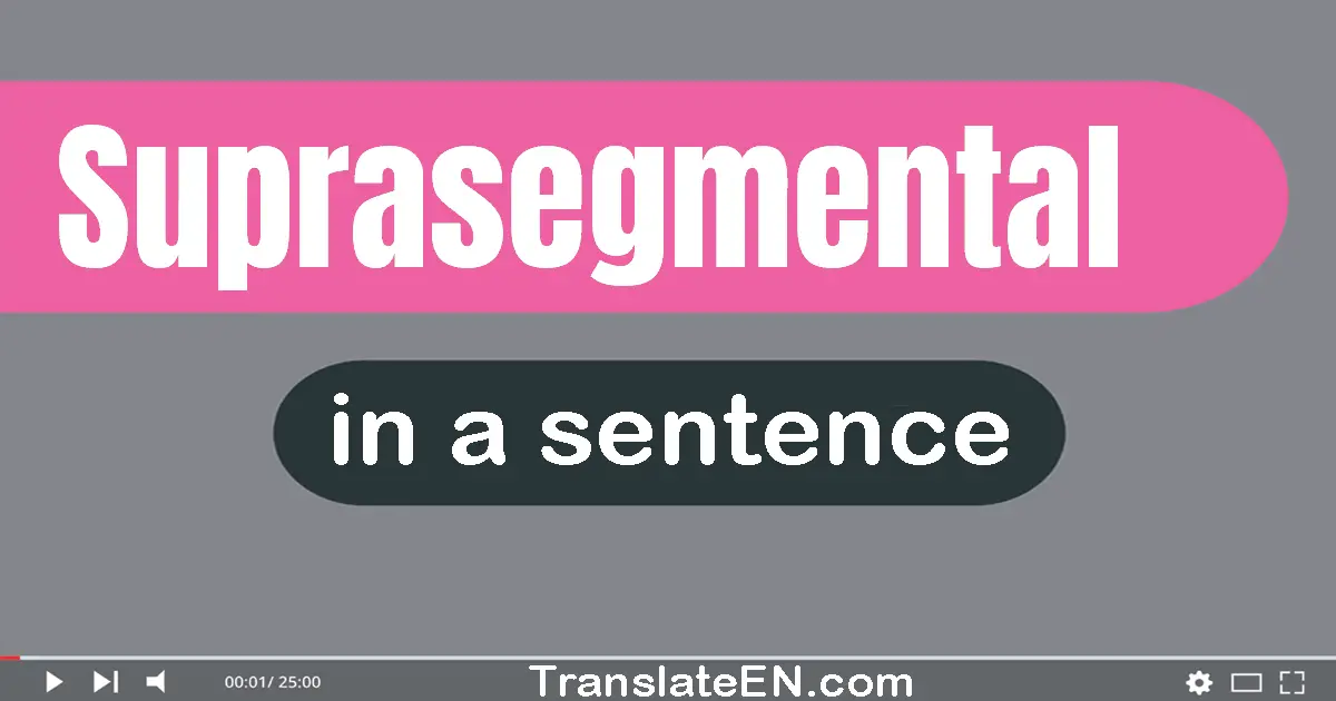 Use "suprasegmental" in a sentence | "suprasegmental" sentence examples