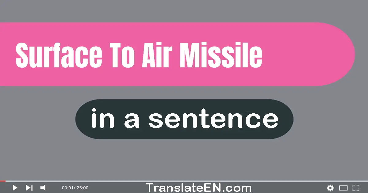 Use "surface-to-air missile" in a sentence | "surface-to-air missile" sentence examples