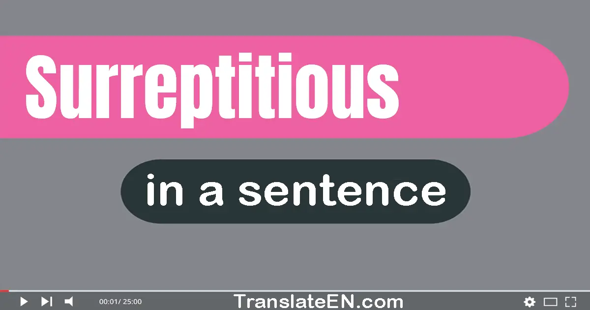 Use "surreptitious" in a sentence | "surreptitious" sentence examples