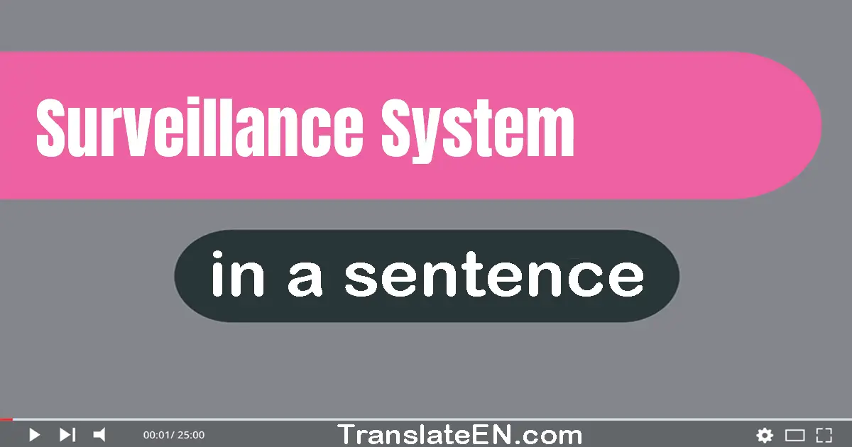 Use "surveillance system" in a sentence | "surveillance system" sentence examples