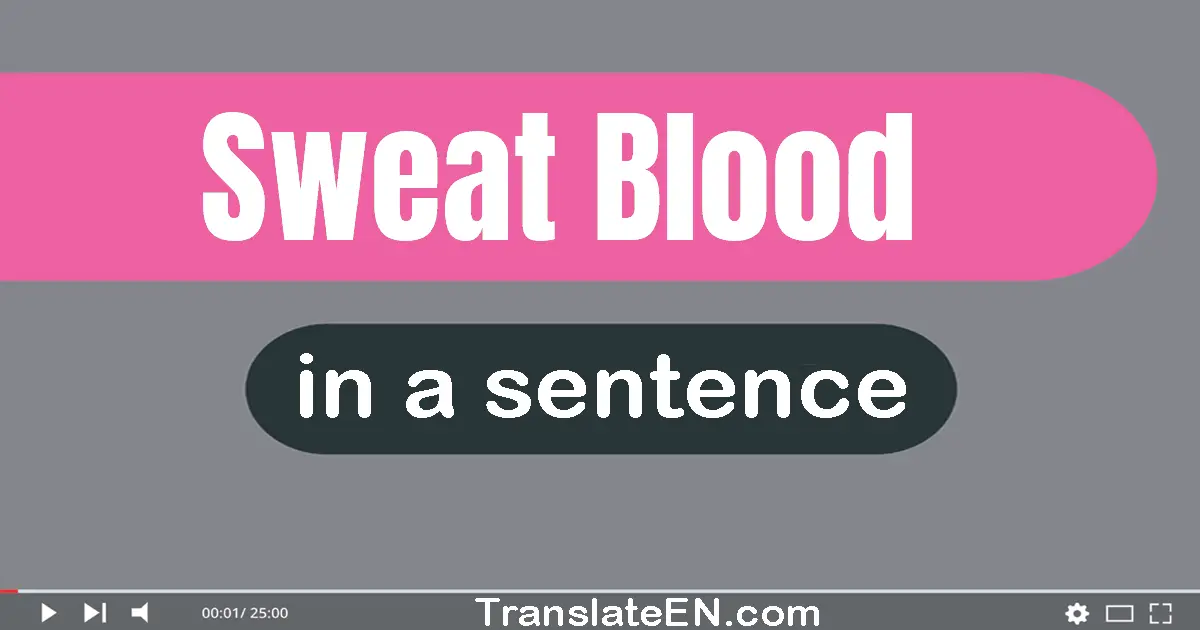 Use "sweat blood" in a sentence | "sweat blood" sentence examples