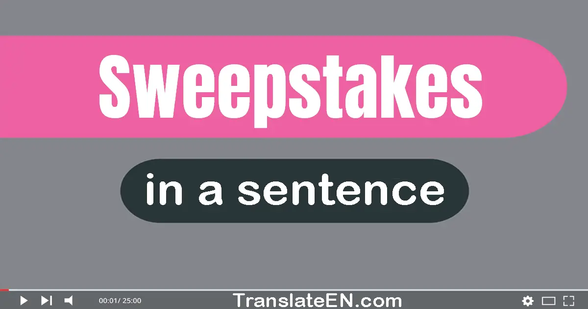 Use "sweepstakes" in a sentence | "sweepstakes" sentence examples