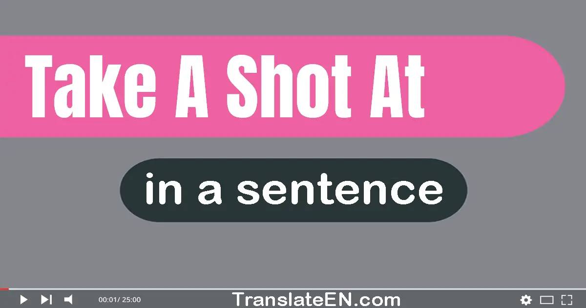 Use "take a shot at" in a sentence | "take a shot at" sentence examples