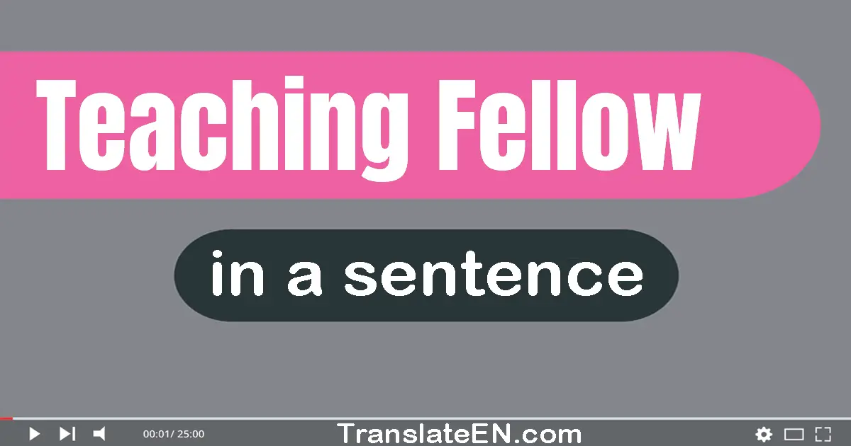 Use "teaching fellow" in a sentence | "teaching fellow" sentence examples