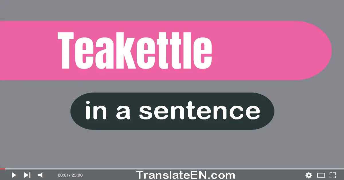 Use "teakettle" in a sentence | "teakettle" sentence examples