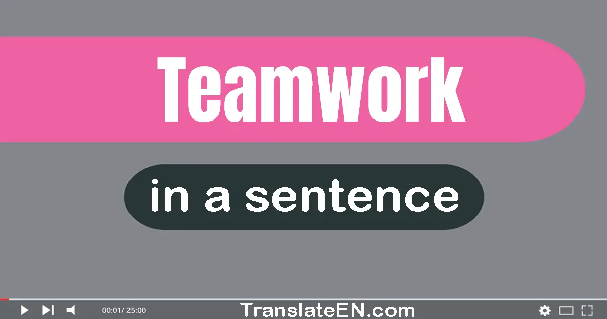 Use "teamwork" in a sentence | "teamwork" sentence examples