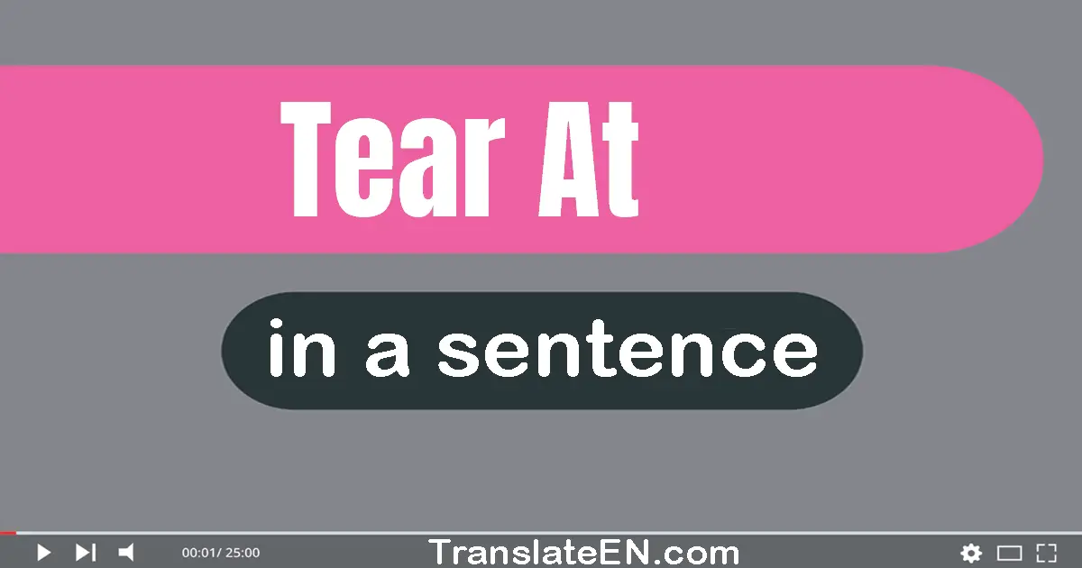 Use "tear at" in a sentence | "tear at" sentence examples