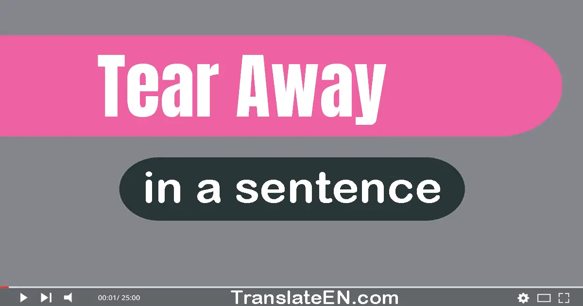 Use "tear away" in a sentence | "tear away" sentence examples