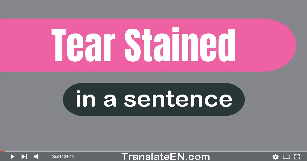 Use "tear-stained" in a sentence | "tear-stained" sentence examples
