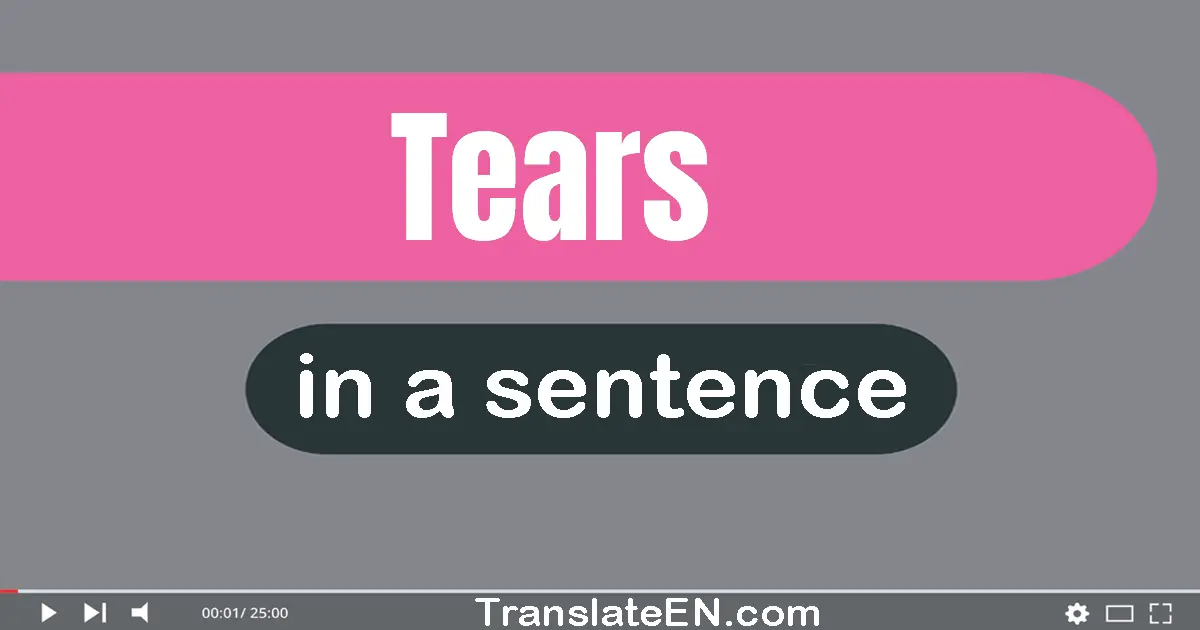 Use "tears" in a sentence | "tears" sentence examples
