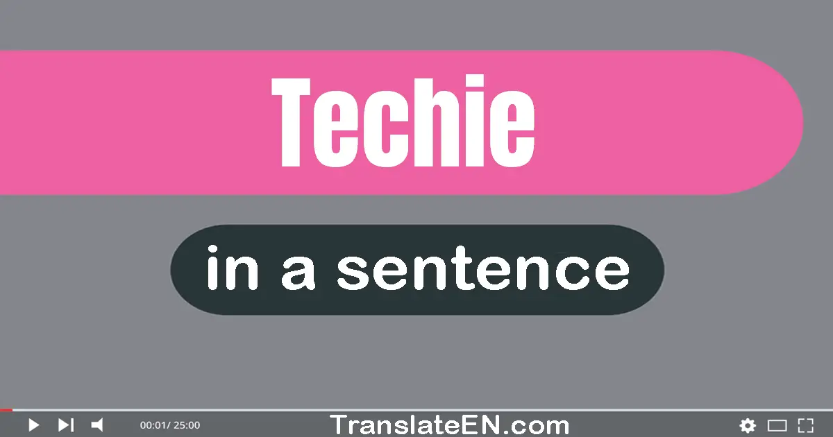 Use "techie" in a sentence | "techie" sentence examples