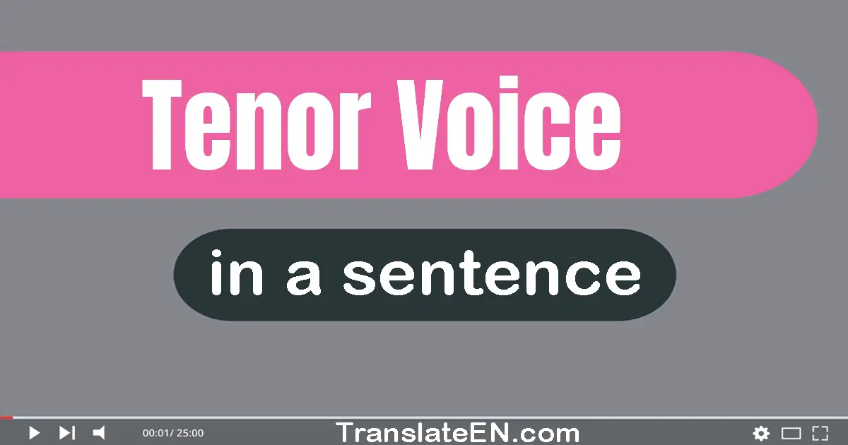 Use "tenor voice" in a sentence | "tenor voice" sentence examples