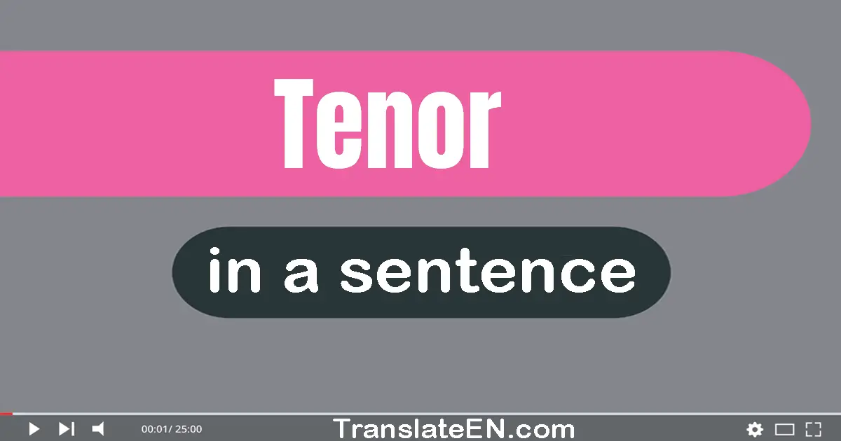 Use "tenor" in a sentence | "tenor" sentence examples