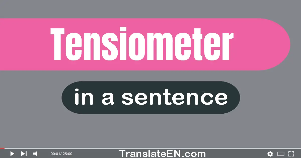 Use "tensiometer" in a sentence | "tensiometer" sentence examples
