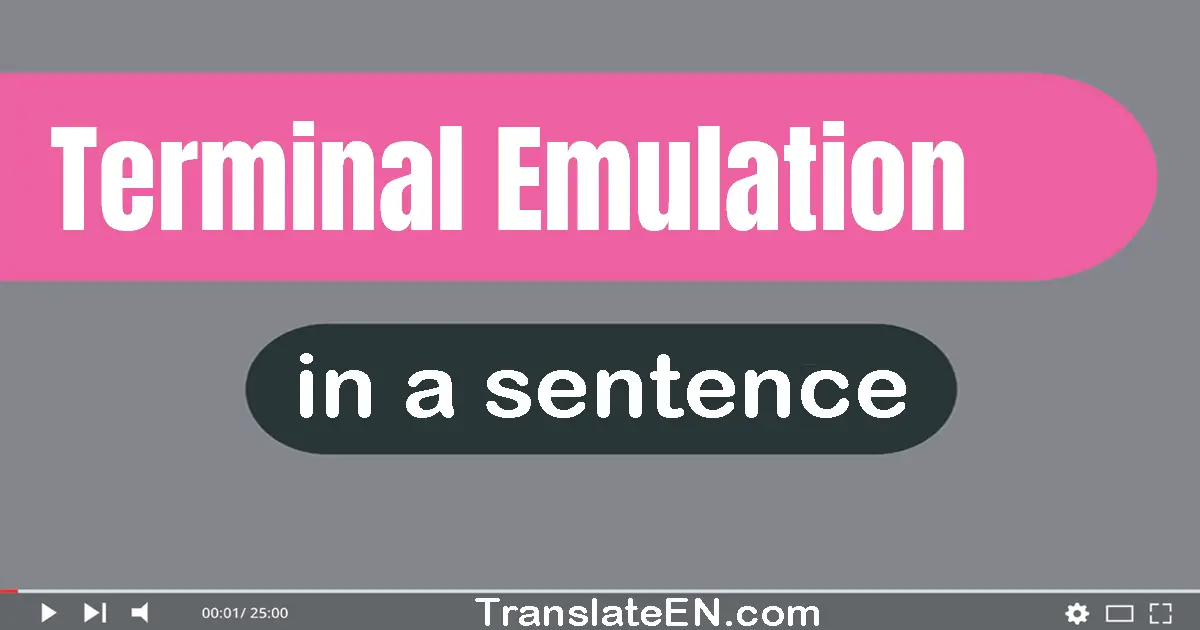 Use "terminal emulation" in a sentence | "terminal emulation" sentence examples