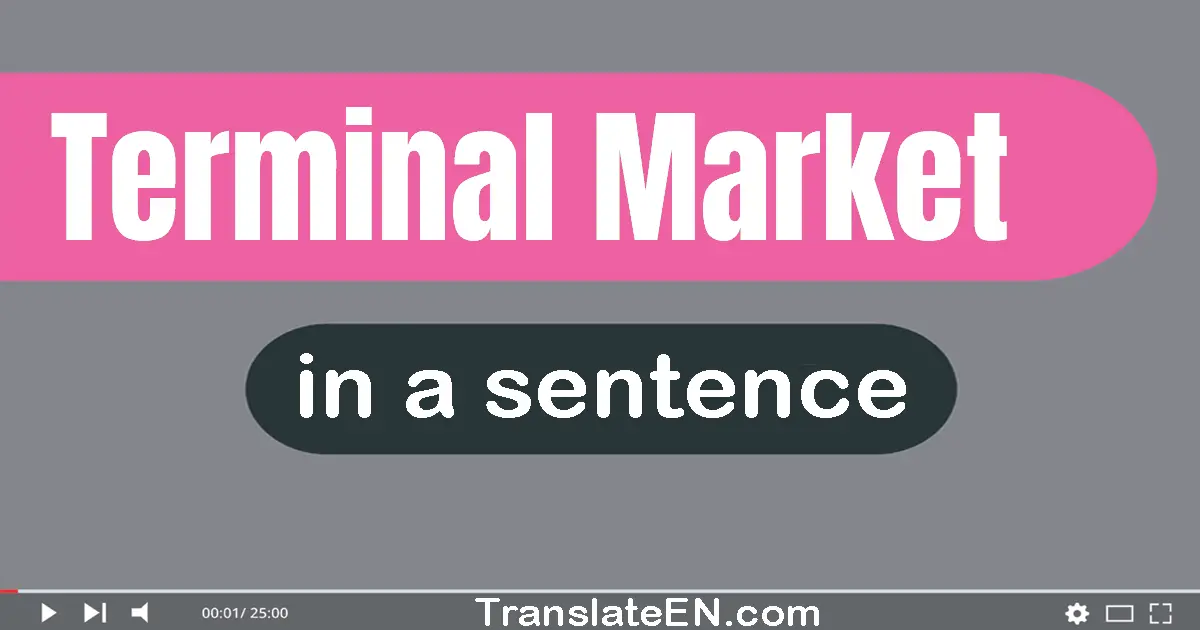 Use "terminal market" in a sentence | "terminal market" sentence examples