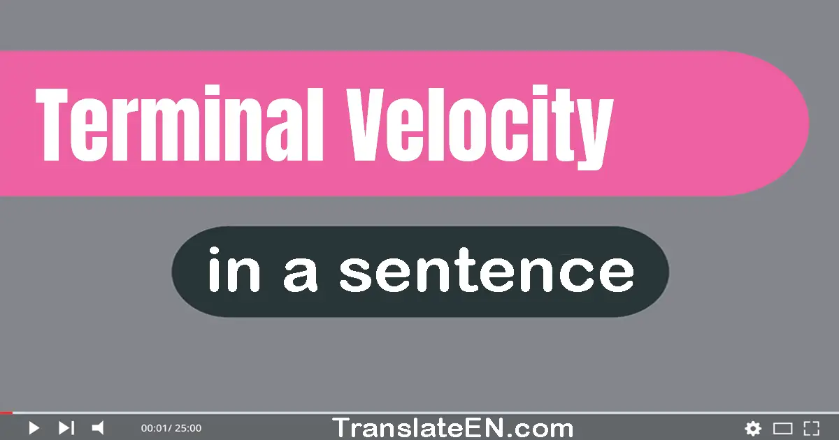 Use "terminal velocity" in a sentence | "terminal velocity" sentence examples