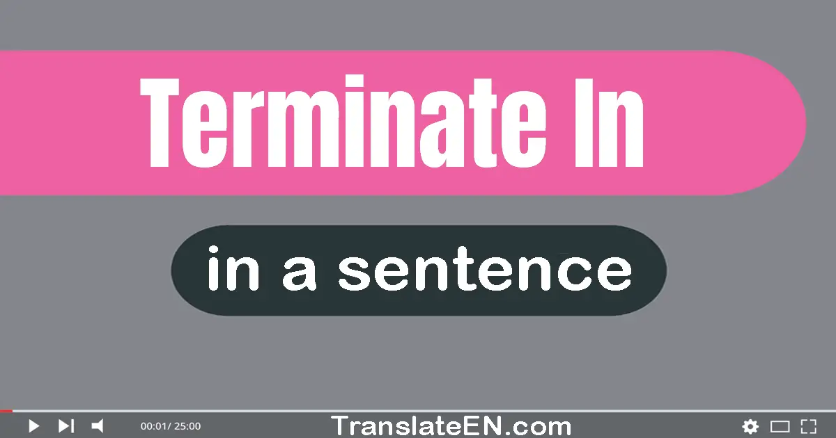 Use "terminate in" in a sentence | "terminate in" sentence examples