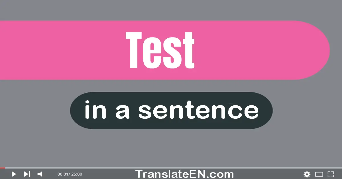 Use "test" in a sentence | "test" sentence examples