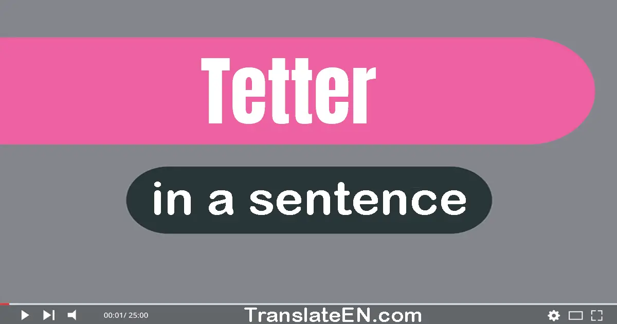 Use "tetter" in a sentence | "tetter" sentence examples