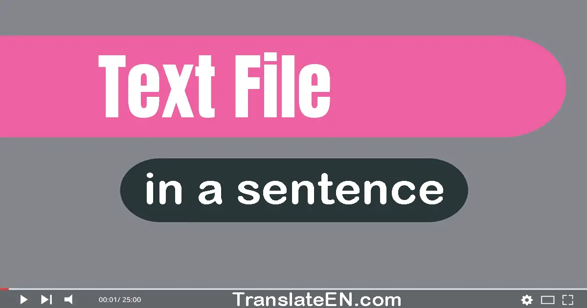 Use "text file" in a sentence | "text file" sentence examples