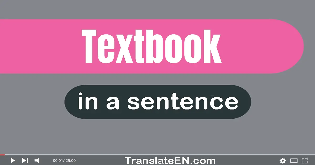 Use "textbook" in a sentence | "textbook" sentence examples