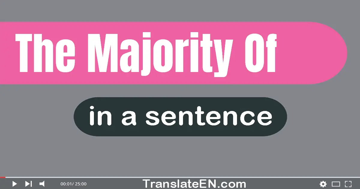 Use "the majority of" in a sentence | "the majority of" sentence examples