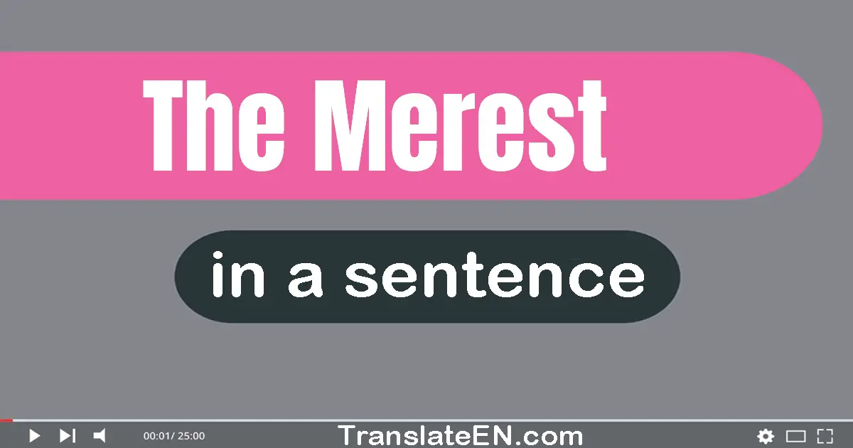 Use "the merest" in a sentence | "the merest" sentence examples
