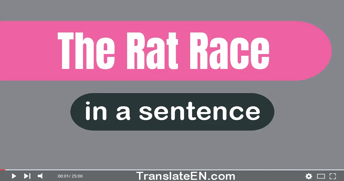 Use "the rat race" in a sentence | "the rat race" sentence examples
