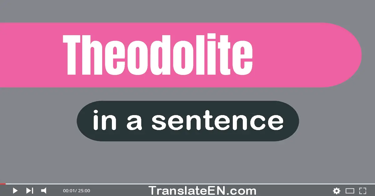 Use "theodolite" in a sentence | "theodolite" sentence examples