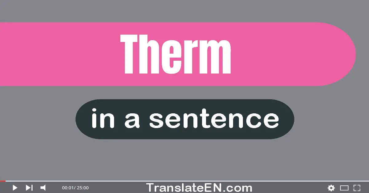 Use "therm" in a sentence | "therm" sentence examples