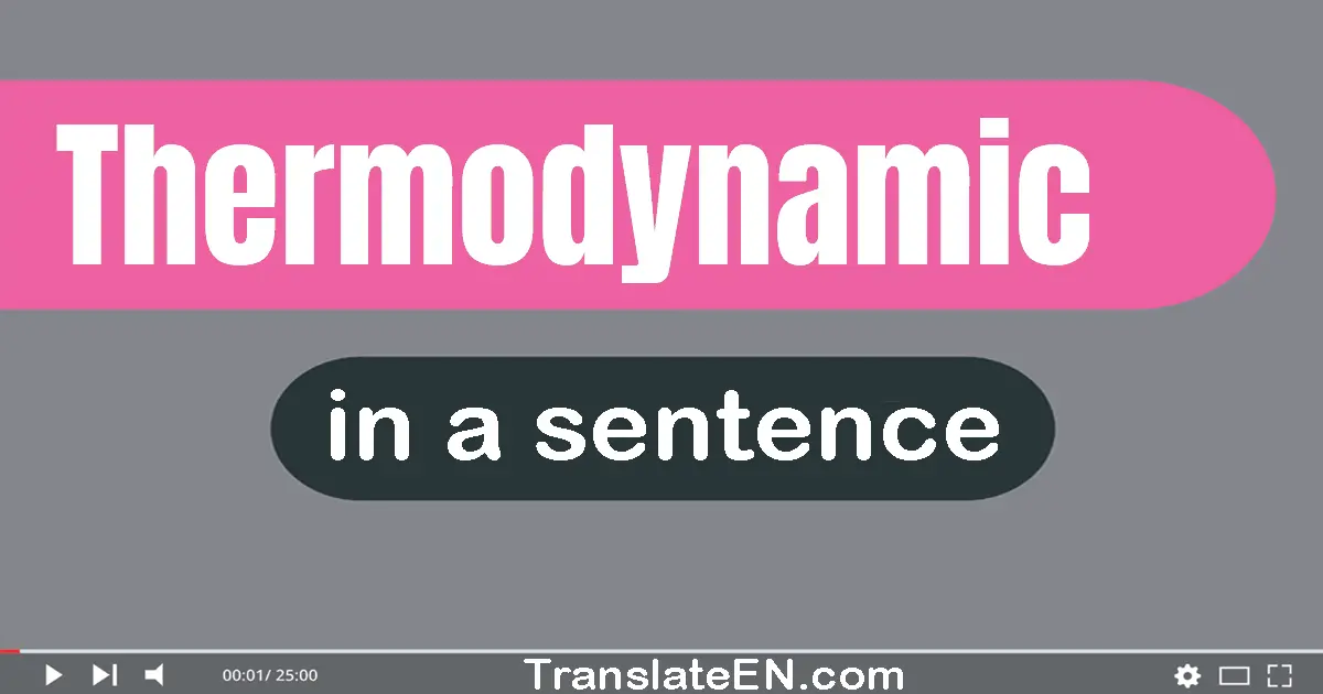 Use "thermodynamic" in a sentence | "thermodynamic" sentence examples