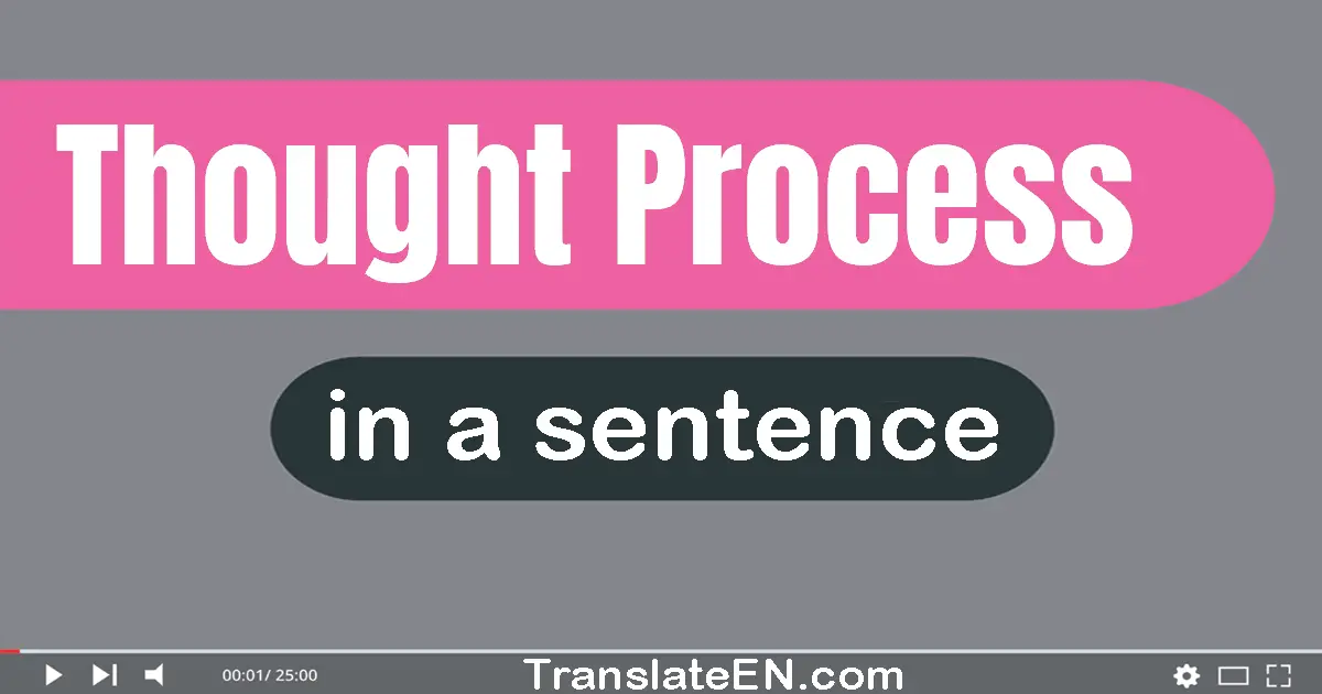 Use "thought process" in a sentence | "thought process" sentence examples
