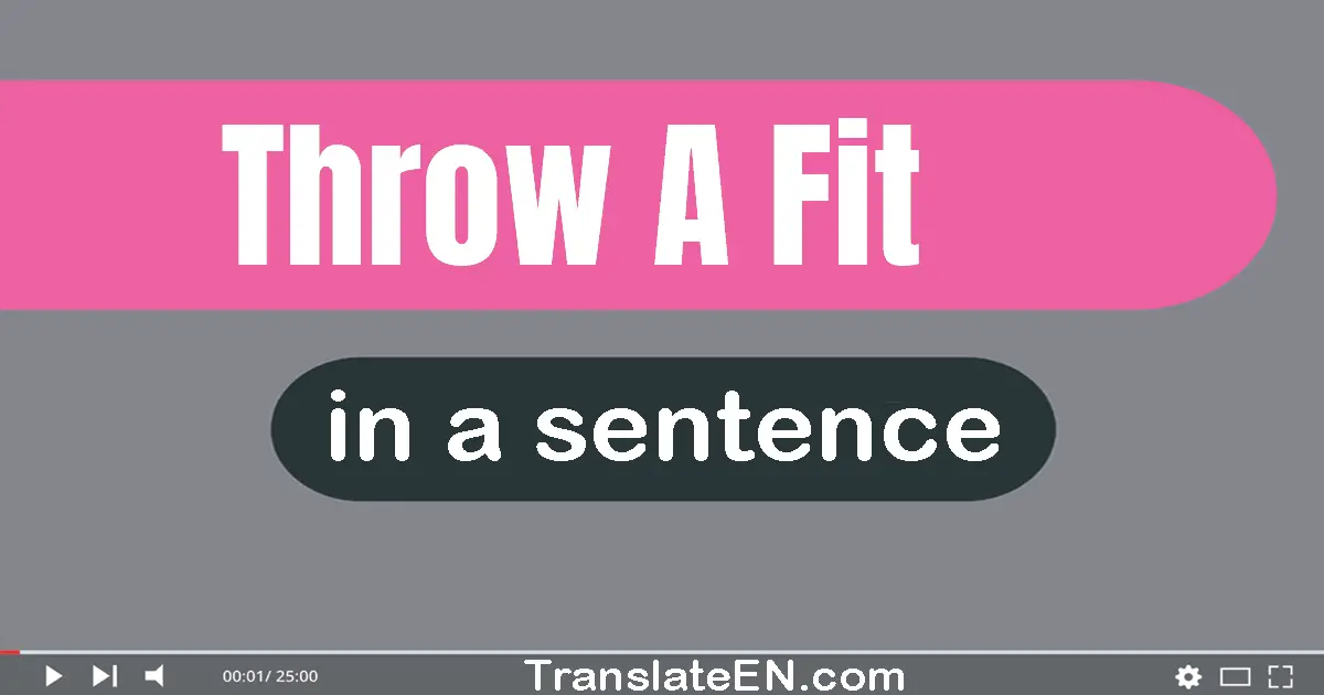 Use "throw a fit" in a sentence | "throw a fit" sentence examples