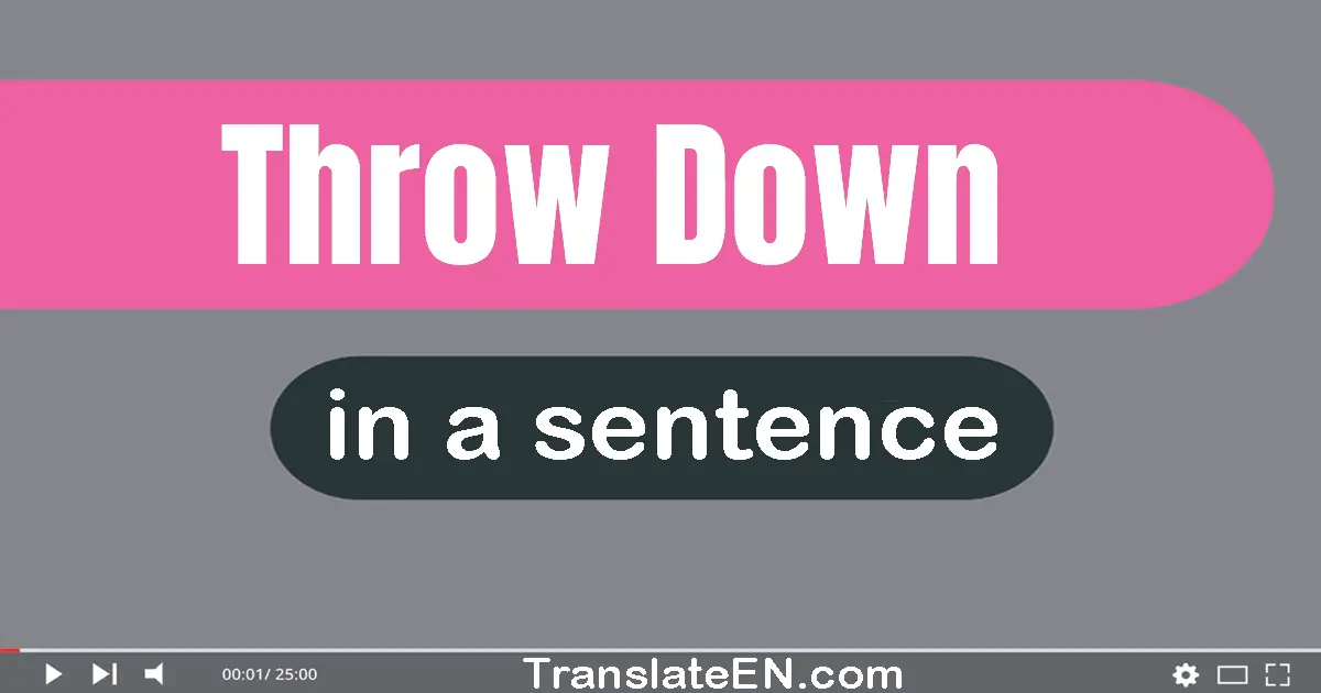 Use "throw down" in a sentence | "throw down" sentence examples