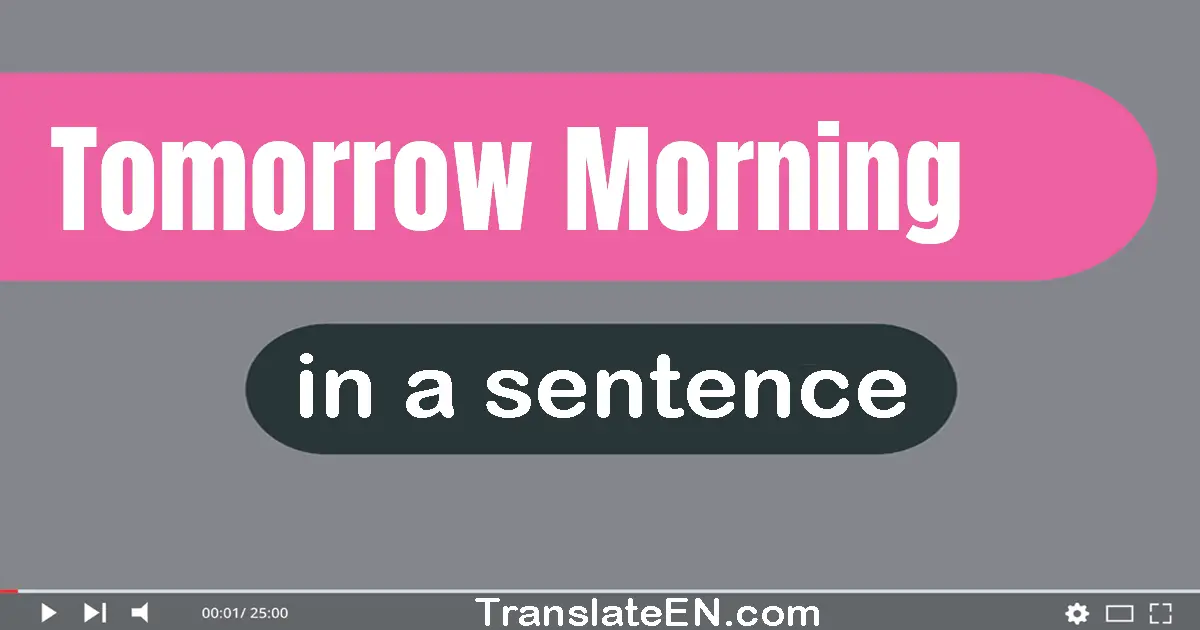 Use "tomorrow morning" in a sentence | "tomorrow morning" sentence examples