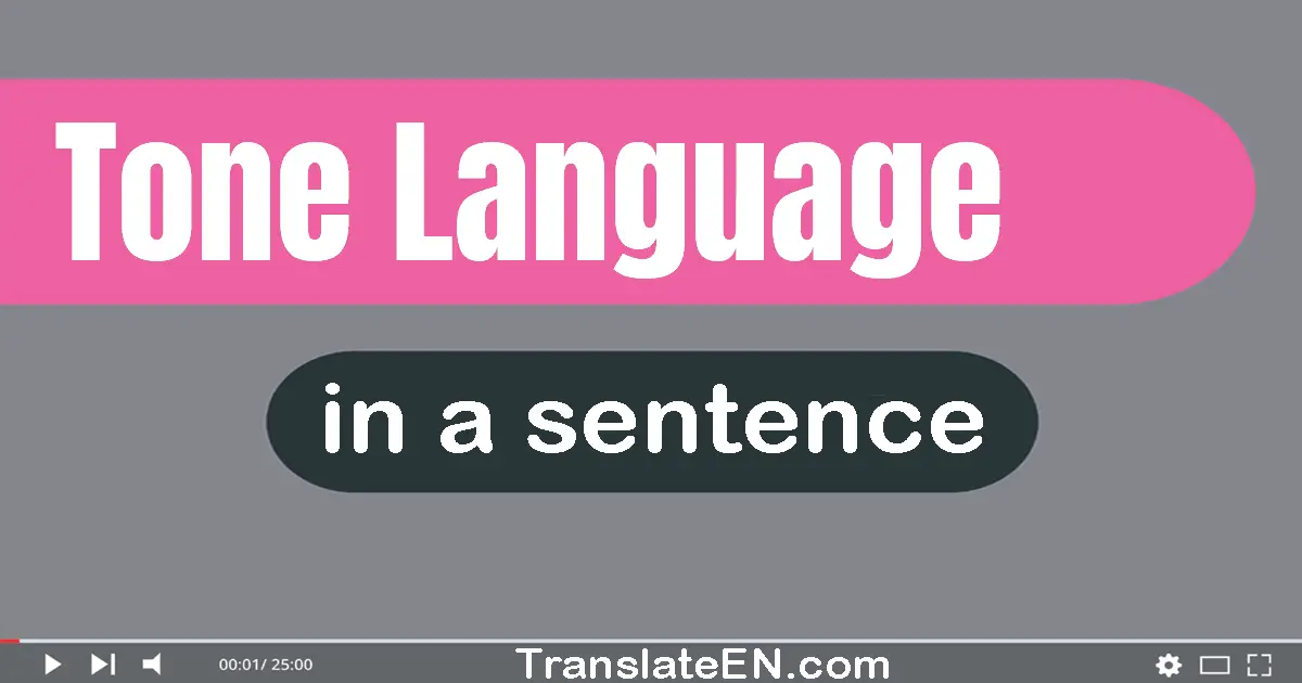 Use "tone language" in a sentence | "tone language" sentence examples