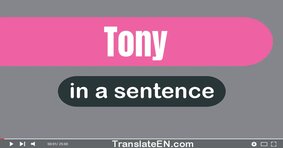 Use "tony" in a sentence | "tony" sentence examples