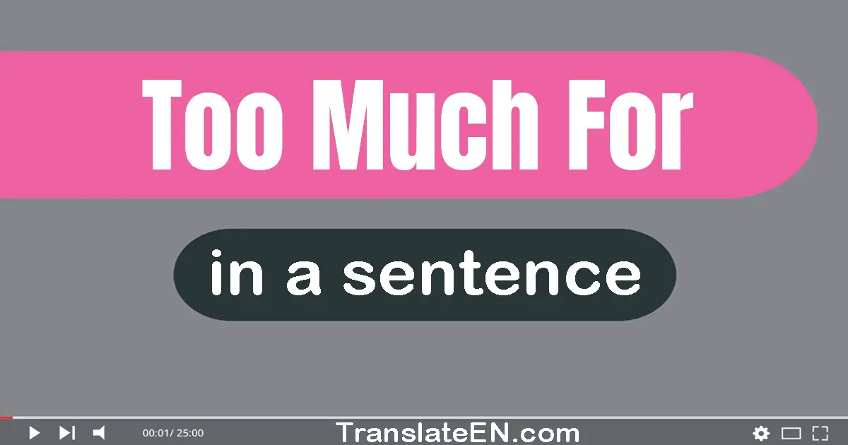 Use "too much for" in a sentence | "too much for" sentence examples