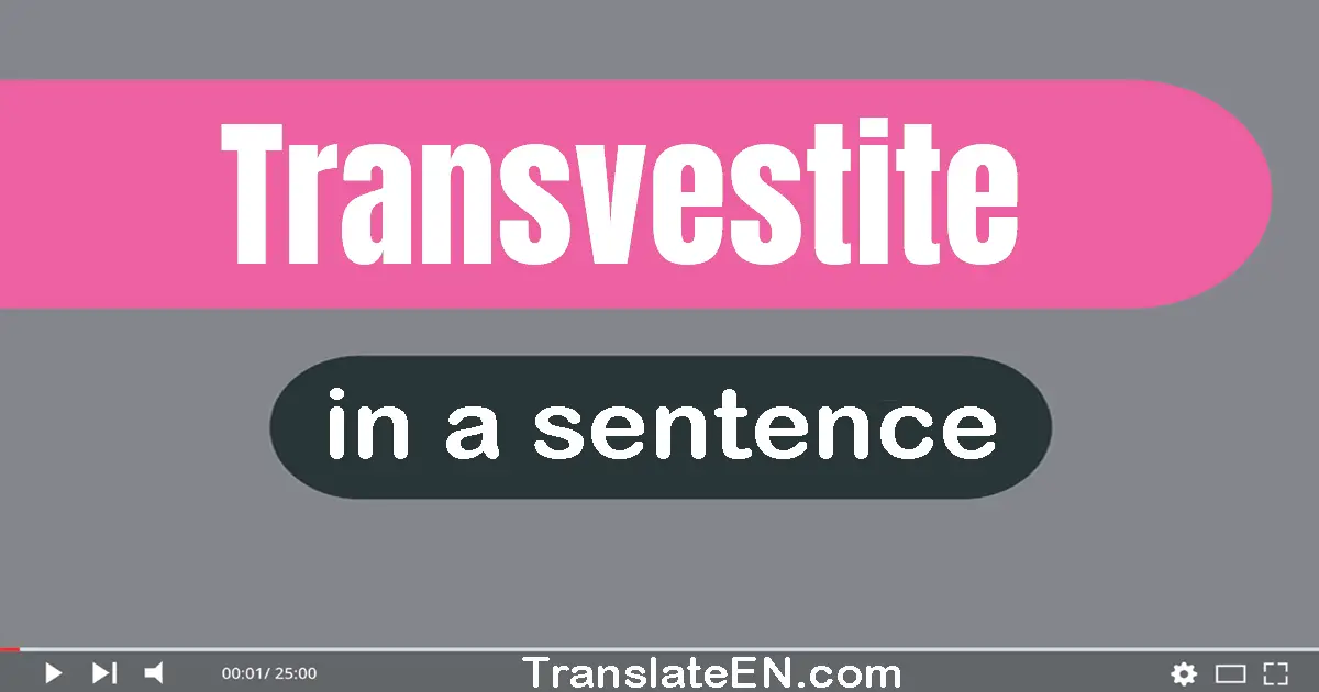Use "transvestite" in a sentence | "transvestite" sentence examples