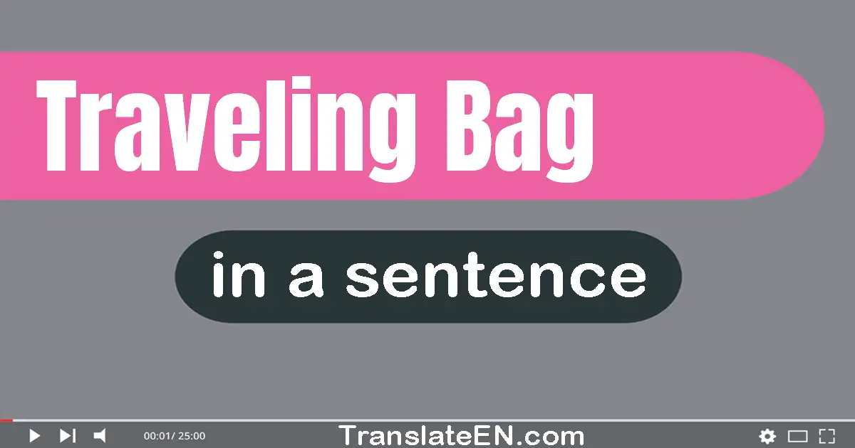 Use "traveling bag" in a sentence | "traveling bag" sentence examples