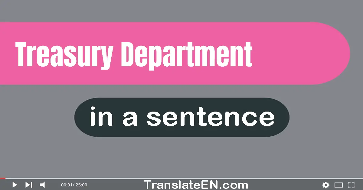 Use "treasury department" in a sentence | "treasury department" sentence examples