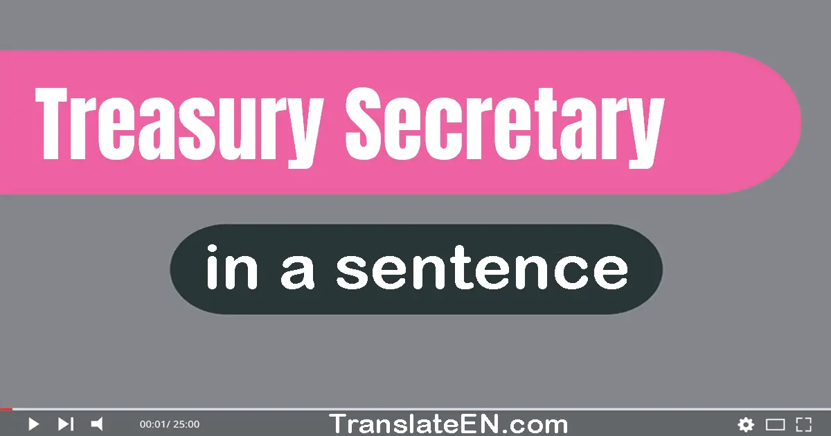 Use "treasury secretary" in a sentence | "treasury secretary" sentence examples