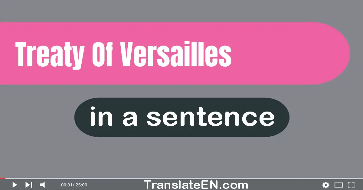 Use "treaty of versailles" in a sentence | "treaty of versailles" sentence examples