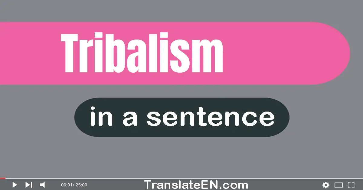 Use "tribalism" in a sentence | "tribalism" sentence examples