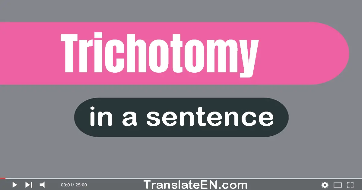 Use "trichotomy" in a sentence | "trichotomy" sentence examples