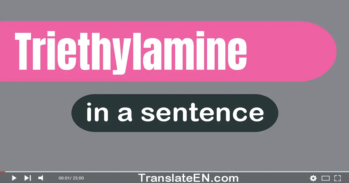 Use "triethylamine" in a sentence | "triethylamine" sentence examples