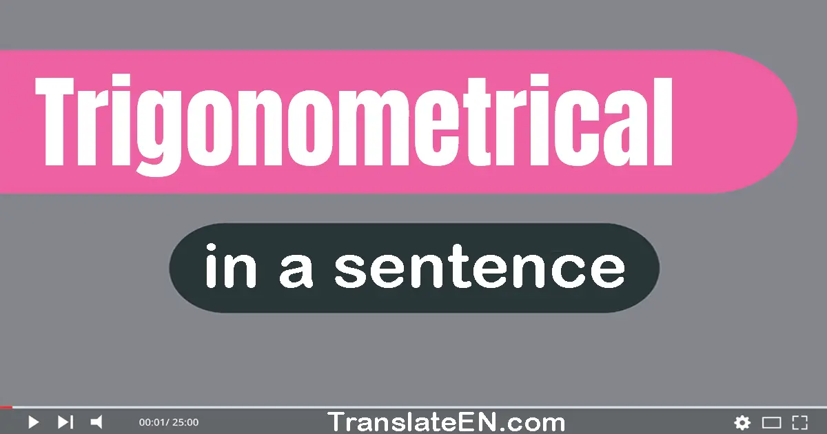 Use "trigonometrical" in a sentence | "trigonometrical" sentence examples